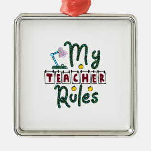 My Teacher Rules Metal Tree Decoration