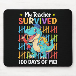 My Teacher Survived 100 Days Dinosaur 100th Day Of Mouse Mat