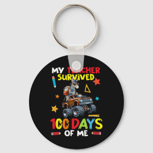 My Teacher Survived 100 Days Of Me Donkey On Monst Key Ring