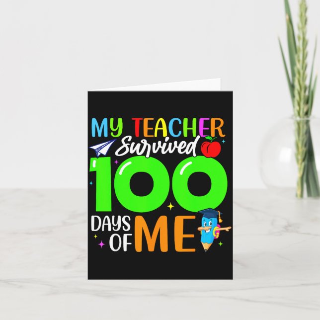 My Teacher Survived 100 Days Of Me For Students Ki Card (Front)