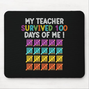My Teacher Survived 100 Days Of Me Fun School Teac Mouse Mat