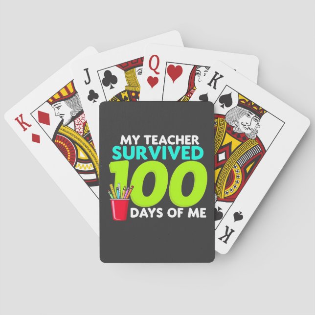 "My Teacher Survived 100 Days of Me  Playing Cards (Back)