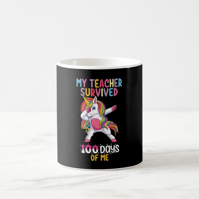 My Teacher Survived 100 Days Of Me School Unicorn Coffee Mug (Center)