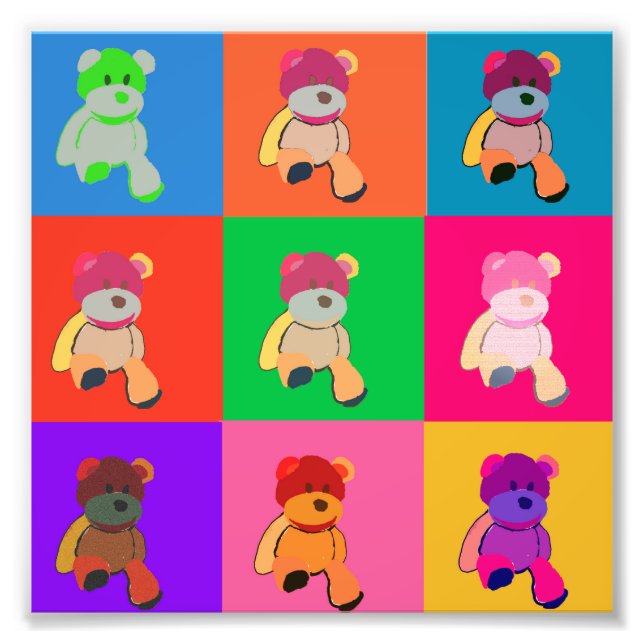 My Teddy Bear Pop Art Photo Print (Front)