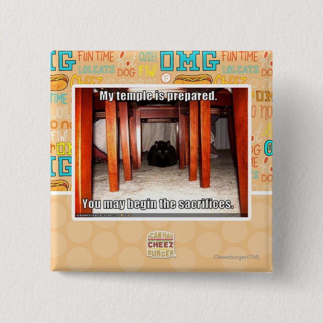 My temple is prepared. 15 cm square badge (Front)