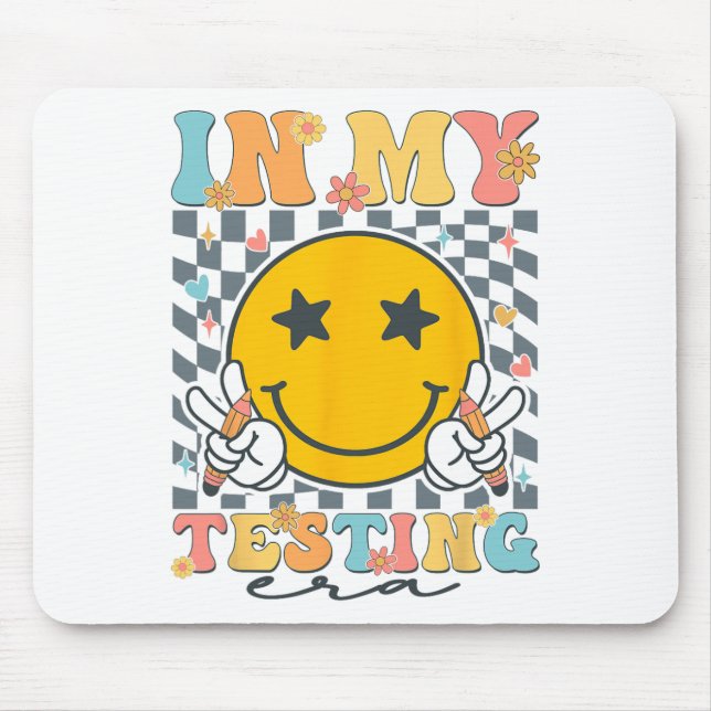 My Testing Era Funny Groovy Test Day Teacher Stude Mouse Mat (Front)