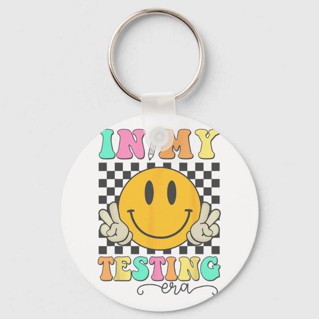 My Testing Era Rock The Test Testing Day Smile Hip Key Ring (Front)