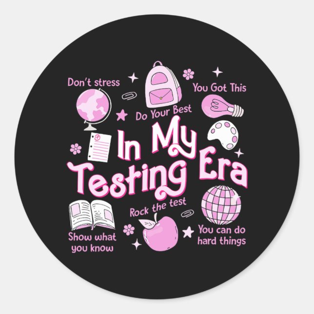 My Testing Era Teachers Student Rock The Test Test Classic Round Sticker (Front)