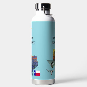 My Texas - Illustrated map outline - personalize Water Bottle
