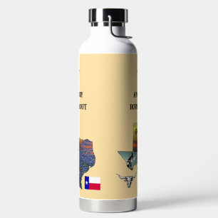My Texas - Illustrated map outline - personalize Water Bottle