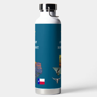 My Texas - Illustrated map outline - personalize Water Bottle