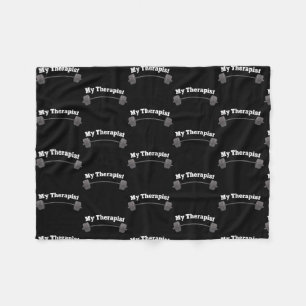 My Therapist Bodybuilder Weightlifting Gym  Fleece Blanket