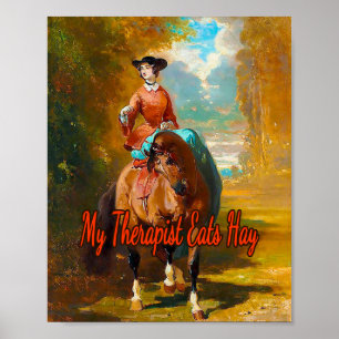 My Therapist Eats Hay. Rider by Alfred De Dreux Poster