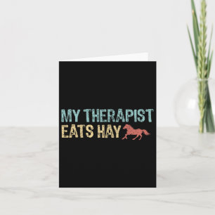 My Therapist Eats Hay Vintage Horseback Riding Wom Card