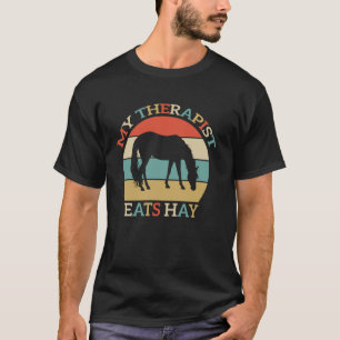 My Therapist Eats Hay Vintage Horseback Riding Wom T-Shirt