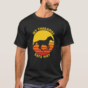 My Therapist Eats Hay Vintage Retro Horse Riding L T-Shirt