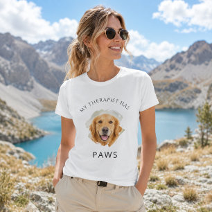 My therapist has paws Golden Retriver photo T-Shirt