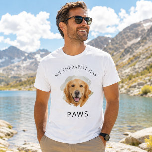 My therapist has paws Golden Retriver photo T-Shirt