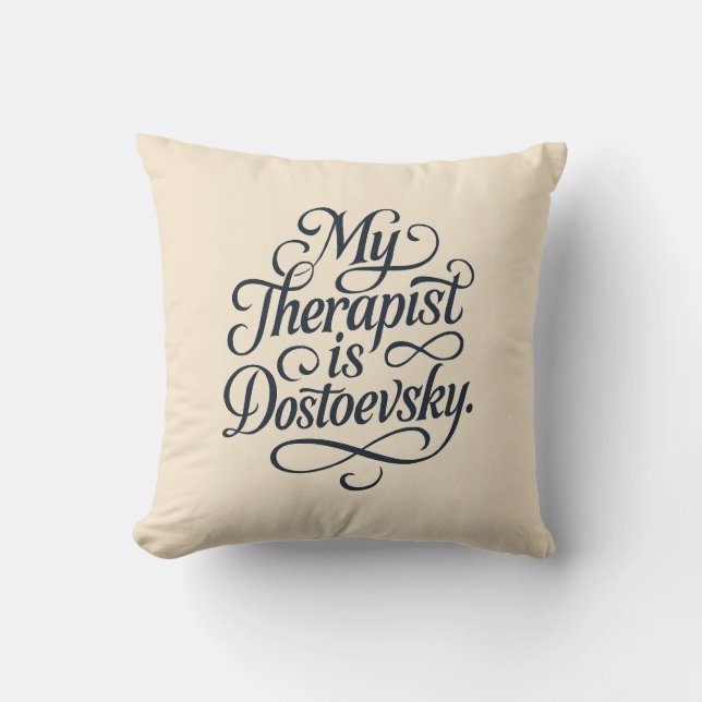 My therapist is Fyodor Dostoevsky Mug Cushion (Front)