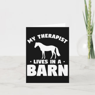 My Therapist Lives In A Barn Horseback Riding Eque Card