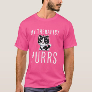 My Therapist Purrs Funny Cat Lover Mental Health T-Shirt