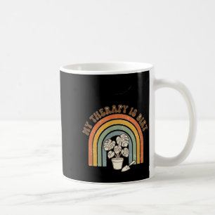 My therapy is dirt retro gardening plant lover gif coffee mug