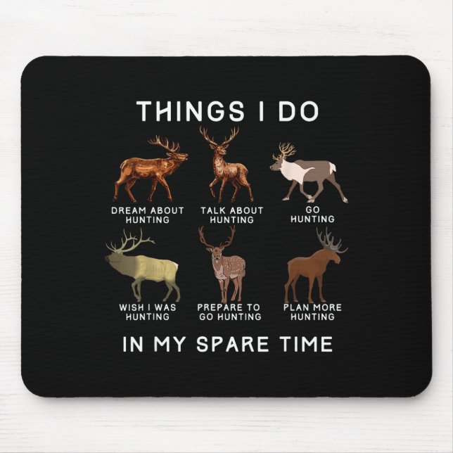 My Things Spare Time Elk Deer Mouse Mat (Front)