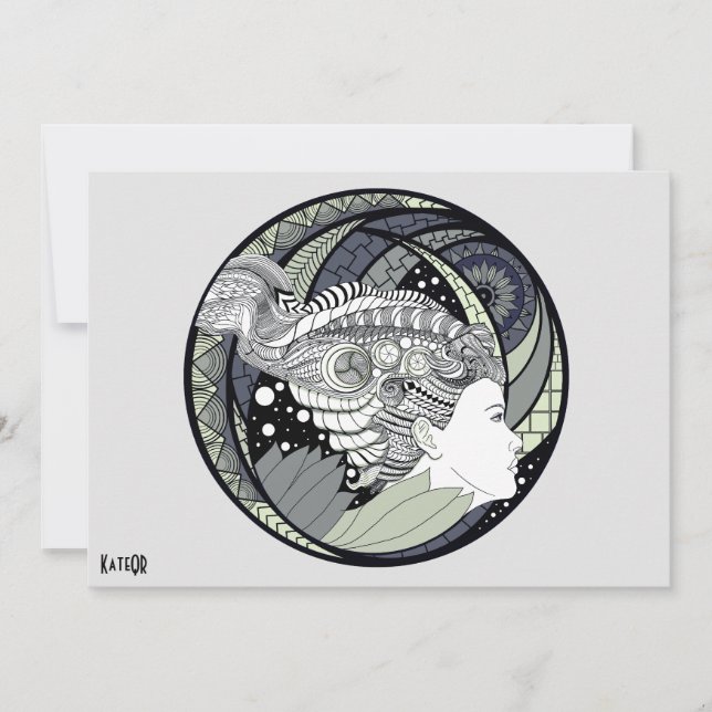 My thoughts. Abstract art. Graphics Invitation (Front)