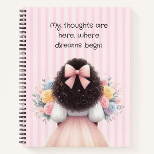 "My thoughts are here, where dreams begin.Notebook Notebook