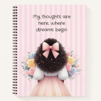 "My thoughts are here, where dreams begin.Notebook Notebook
