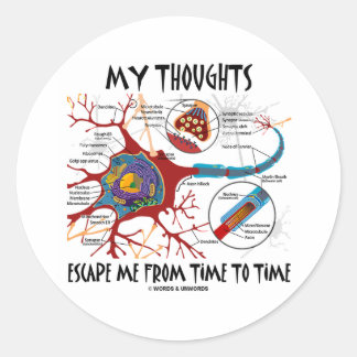 My Thoughts Escape Me From Time To Time Classic Round Sticker