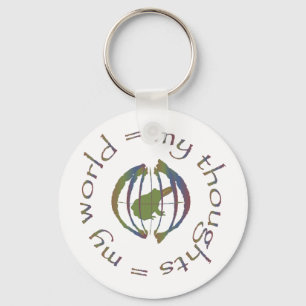 "My Thoughts = My World" Key Ring