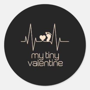 My Tiny Valentine Pregnancy Announcement For Expec Classic Round Sticker