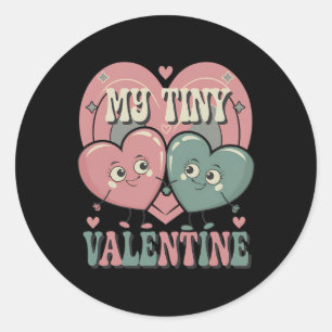 My Tiny Valentine Valentine's Day Pregnancy Announ Classic Round Sticker