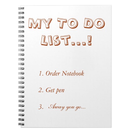 My To Do List Notebook Zazzle Co Uk