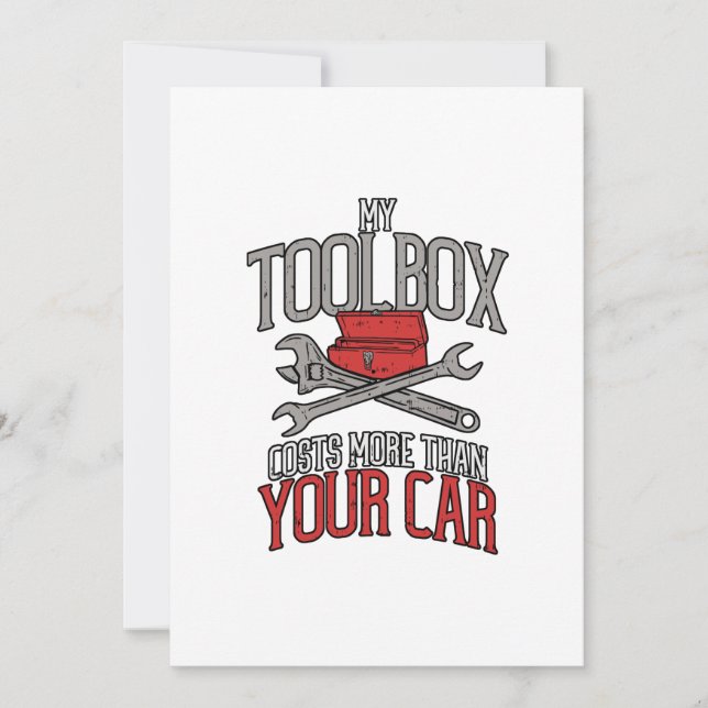 My Toolbox Costs More than Your Car Mechanic Gift Thank You Card (Front)
