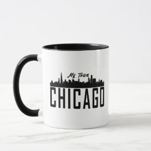 My Town Chicago City Skyline Old-Stripe Silhouette Mug