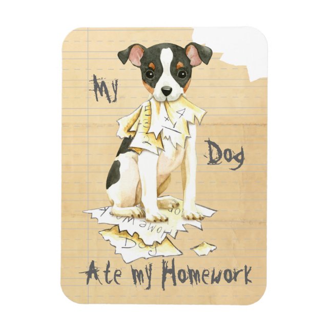 My Toy Fox Terrier Ate my Homework Magnet (Vertical)