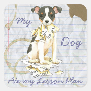 My Toy Fox Terrier Ate my Lesson Plan Square Sticker