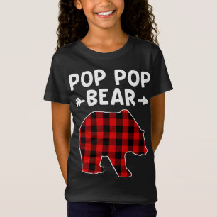 My Tribe Bears - Pop Pop Bear Red Black Plaid Bear T-Shirt