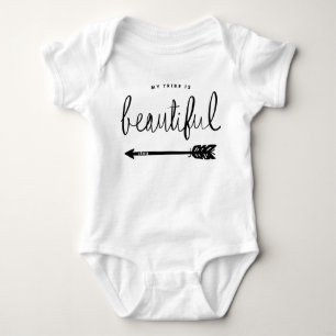 My Tribe Is Beautiful Stylish Hand-Lettered Baby Bodysuit