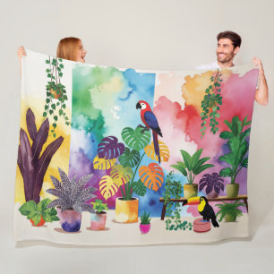My Tropical Aesthetic Living Room Fleece Blanket