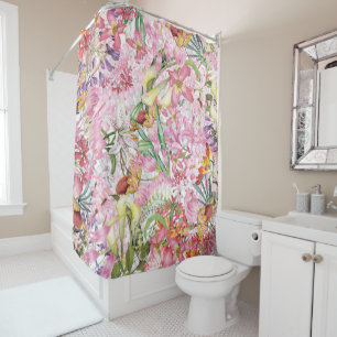 My tropical colourful foliage exotic flower garden shower curtain