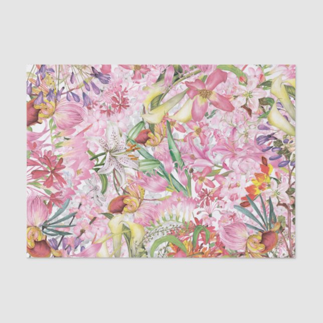 My tropical colourful foliage exotic flower garden tissue paper (Front)