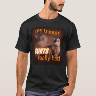 My Tummy Hurts Really Bad - Cat Word Art T-Shirt