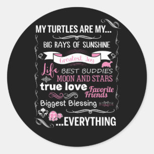 My turtles Are My Big Rays Of SunShine Classic Round Sticker