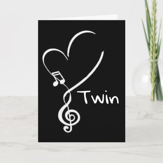 MY TWIN HAS THE BIGGEST HEART IN WORLD BIRTHDAY HOLIDAY CARD (Front)