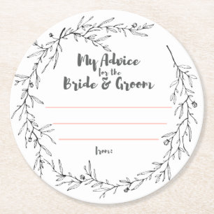 my "two cents" round paper coaster