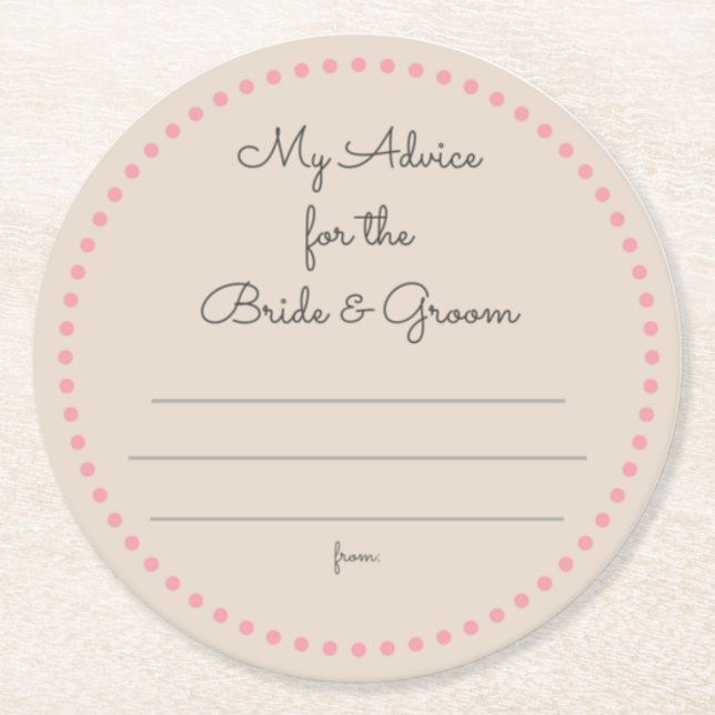 my "two cents" round paper coaster (Front)