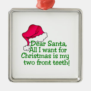 My Two Front Teeth! Metal Tree Decoration